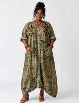 Aleta | Button Front Oversized Pocket Midi Dress