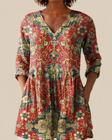 Wren | Long Blouse with Expressive Pattern
