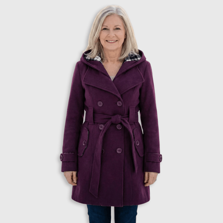 Sheila | Plaid Collar Wool Coat