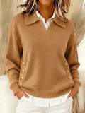 VYNETTE | V-NECK SWEATER WITH COLLAR