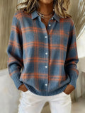 ANNA | PLAID BUTTON-UP TOP FOR WOMEN