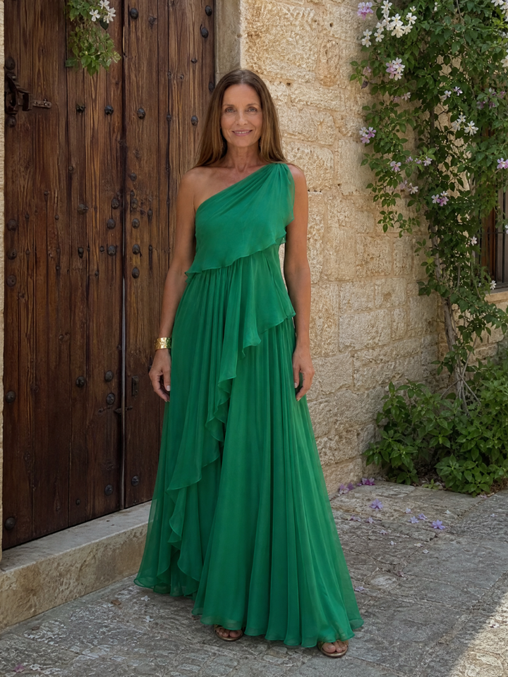 ELIANA | ONE-SHOULDER CHIFFON MAXI DRESS FOR WOMEN