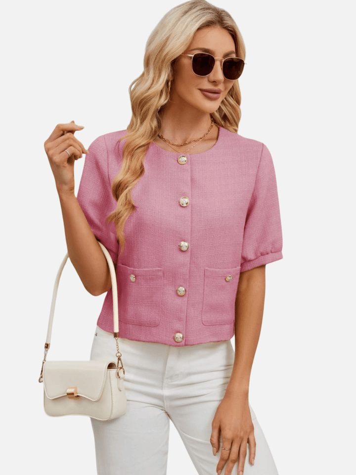 Vivian | Cropped Tweed Blazer Jacket