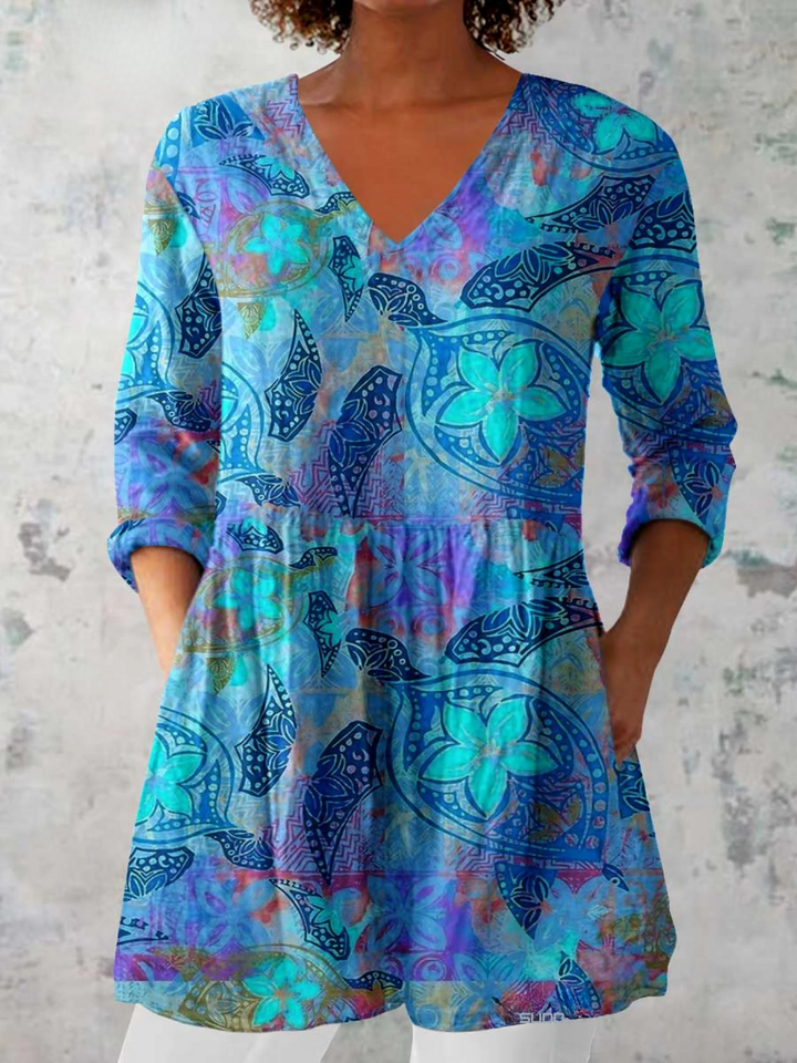 Riley | Long Blouse with Expressive Pattern