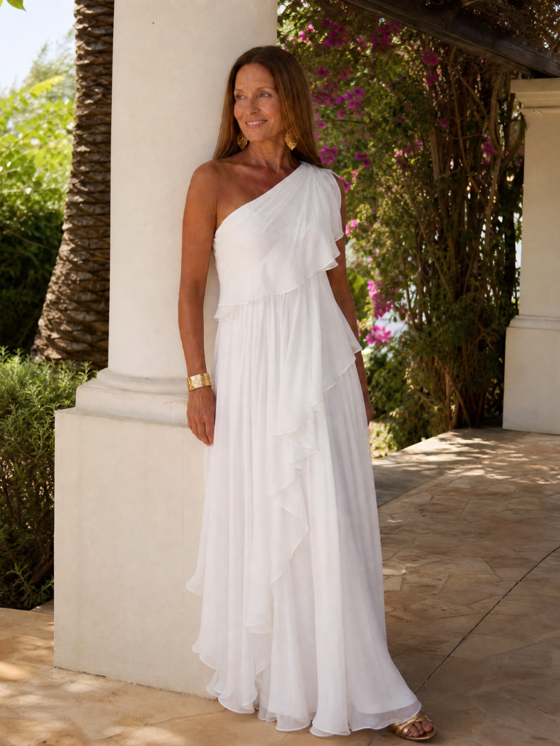 ELIANA | ONE-SHOULDER CHIFFON MAXI DRESS FOR WOMEN