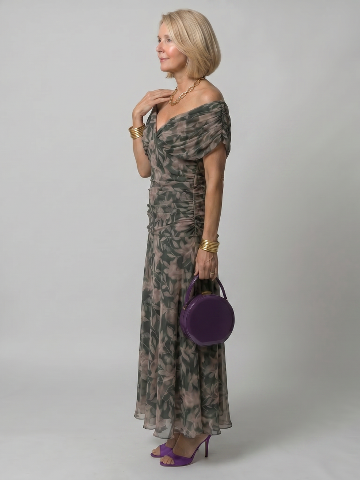 Ellis & Johnson™ | Off Shoulder Flow Midi Dress