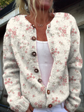 Evanthea™ | Vintage Floral Knit Cardigan Sweater