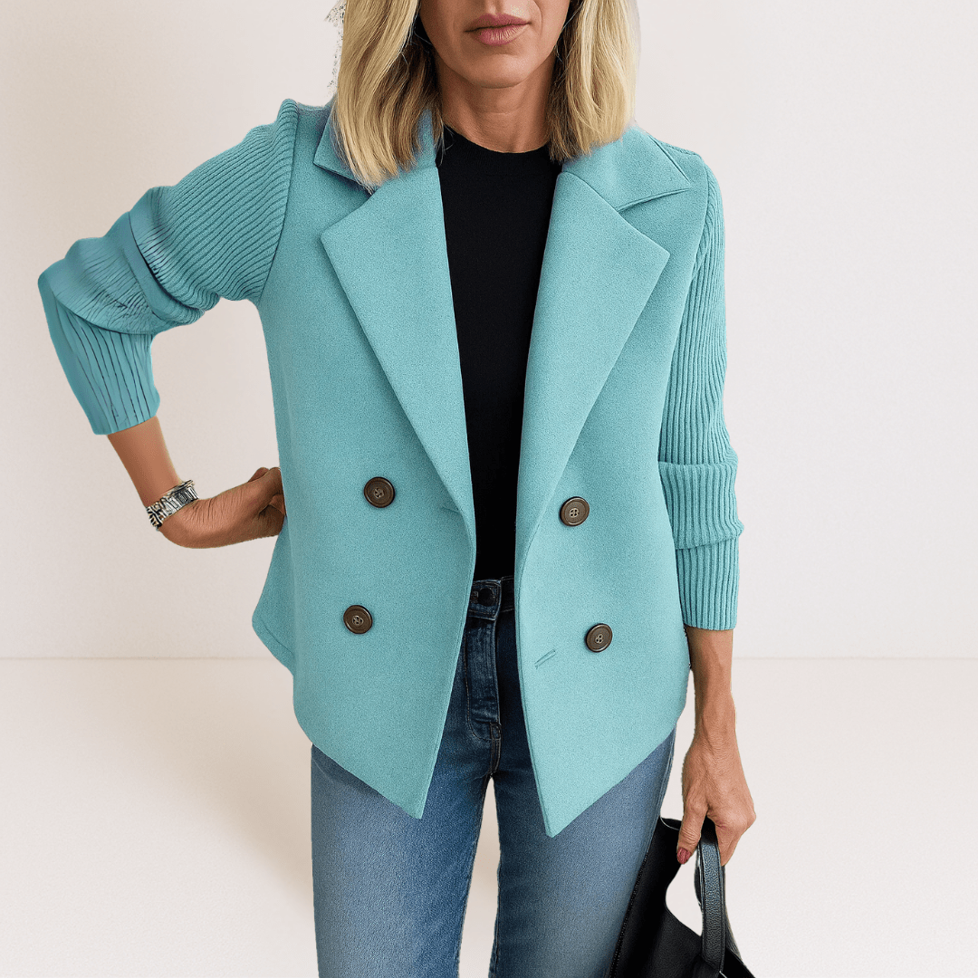 Feyrinna | Elegant Knit-sleeve Jacket