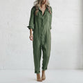 Elvina | Button-Front Linen Jumpsuit