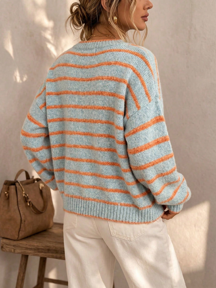 MABEL | STRIPED KNIT CARDIGAN FOR WOMEN