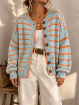 Mabel - Striped Knit Cardigan for Women