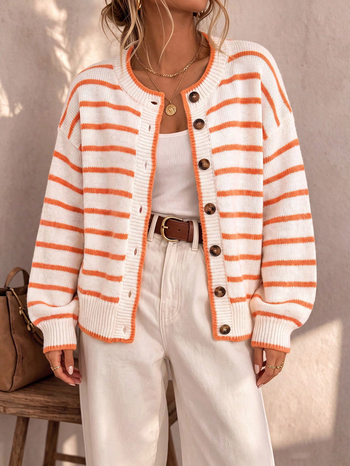 MABEL | STRIPED KNIT CARDIGAN FOR WOMEN