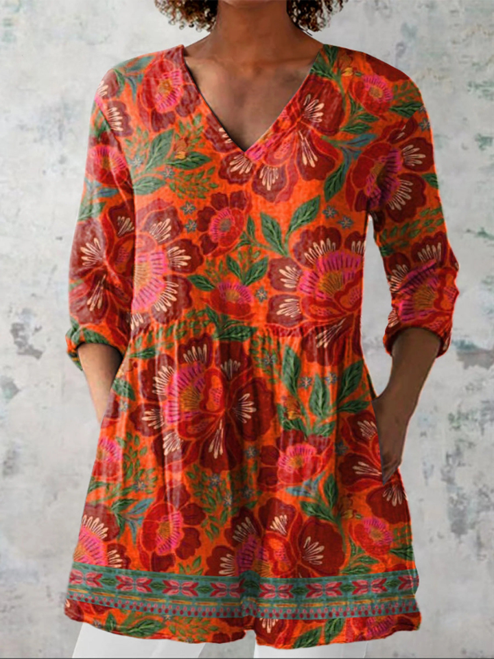 Kaia | Long Blouse with Striking Pattern