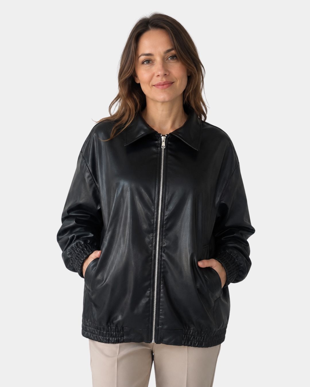 ANALISE | MODERN FAUX LEATHER JACKET FOR WOMEN