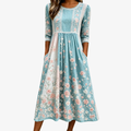 Spring Blossom Patchwork Midi Dress