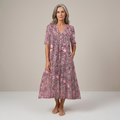 Emma- Elegant V-Neck Midi Dress