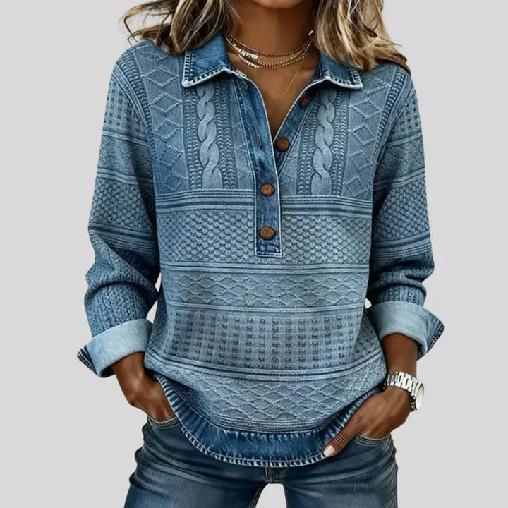 AZALEA | CABLE KNIT COLLARED JUMPER FOR WOMEN