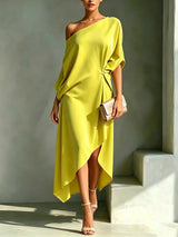 ISABELLA | CHIC ONE-SHOULDER MIDI DRESS FOR WOMEN