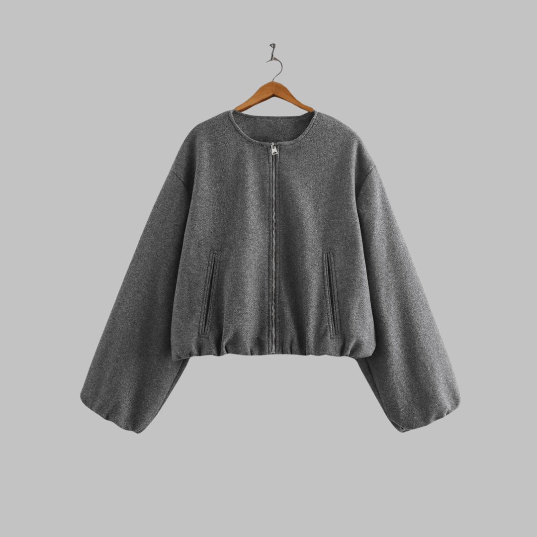 OVALIE™ - Chic Long Sleeve Zipper Crop Top Jacket