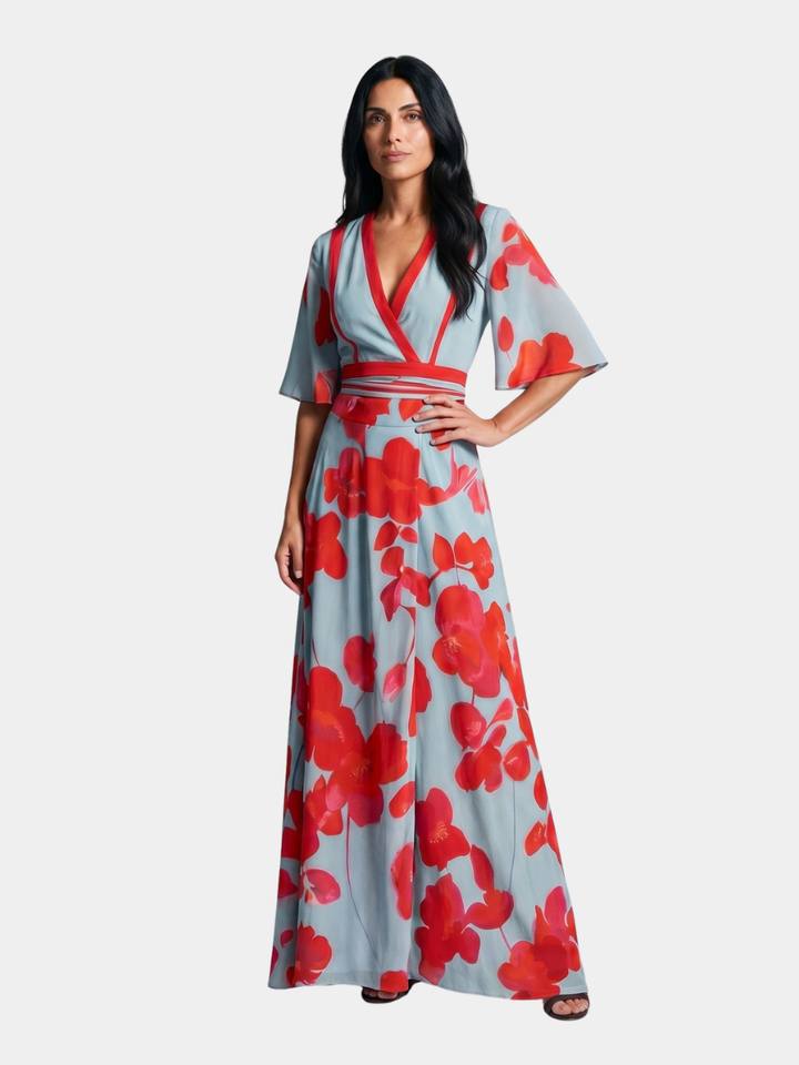 FLORAL | WRAP MAXI DRESS FOR WOMEN