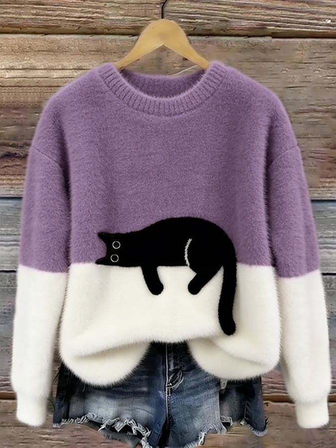 BRIDGET | CAT GRAPHIC SWEATERS FOR WOMEN