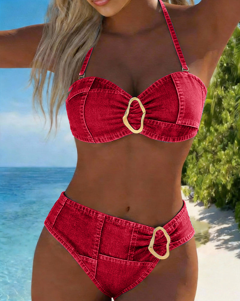 Patricia™ | Metal Buckle Suspender Bikini Two-Piece