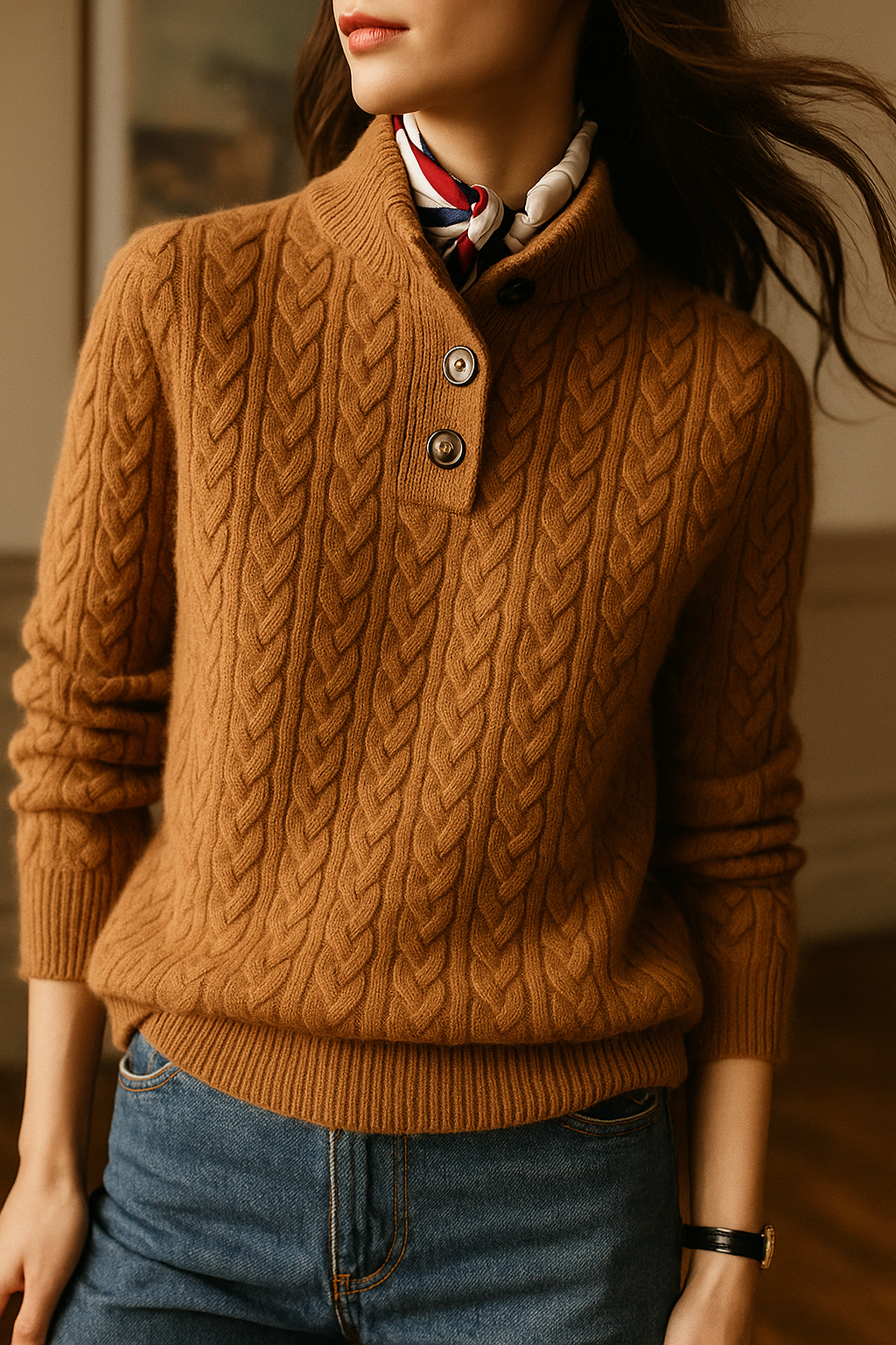 ARDEN | CABLE KNIT CASHMERE SWEATER FOR WOMEN
