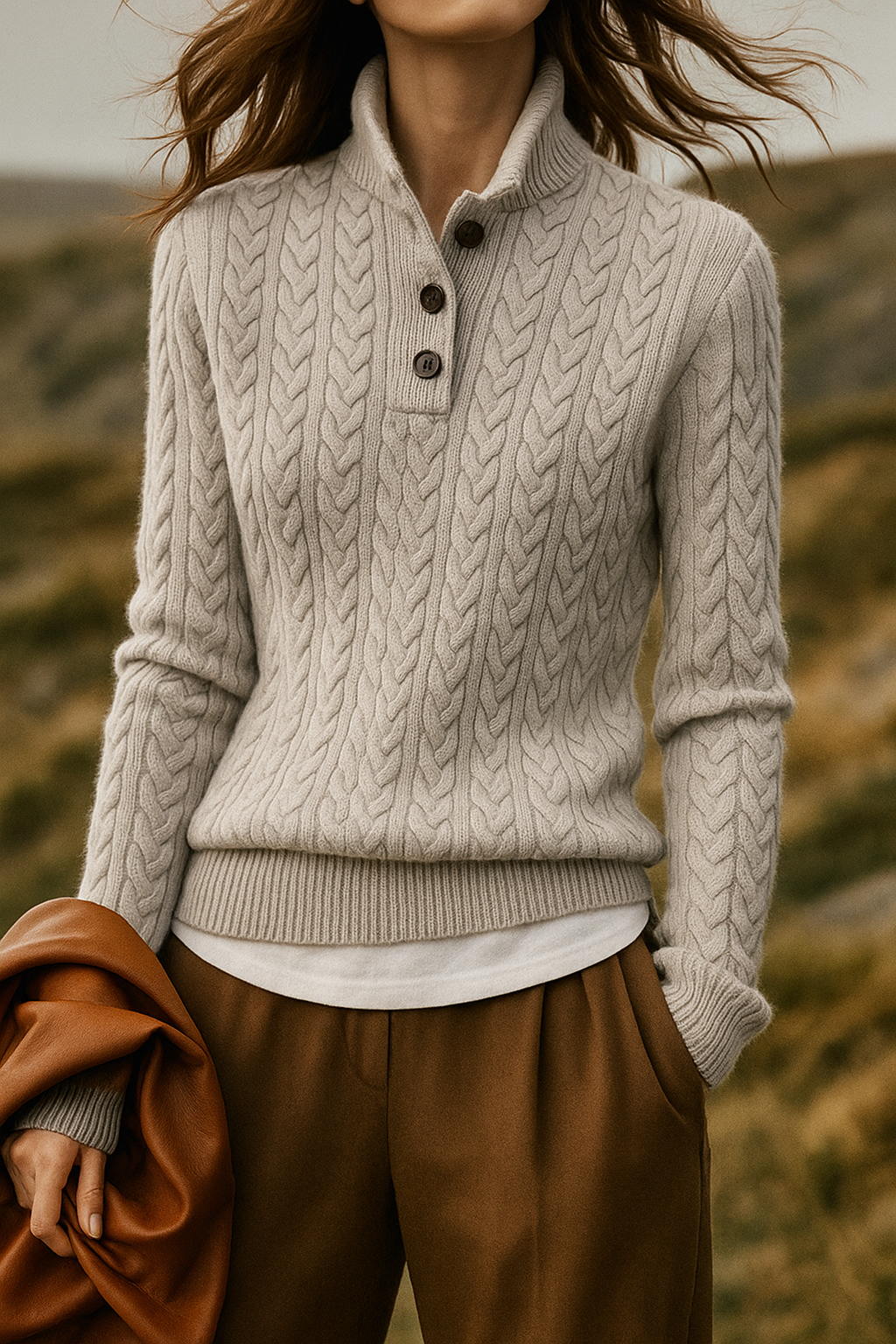 ARDEN | CABLE KNIT CASHMERE SWEATER FOR WOMEN