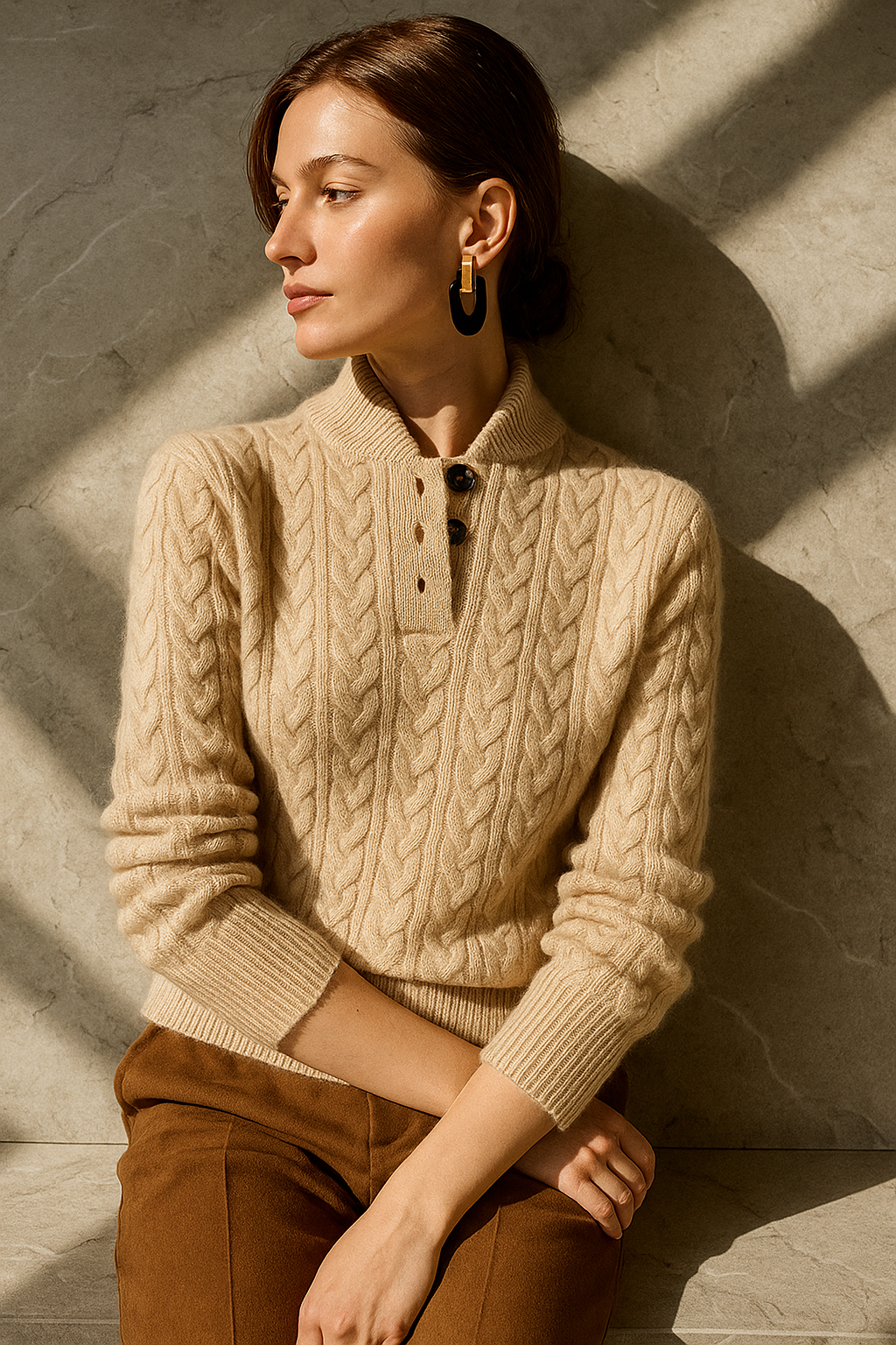 ARDEN | CABLE KNIT CASHMERE SWEATER FOR WOMEN