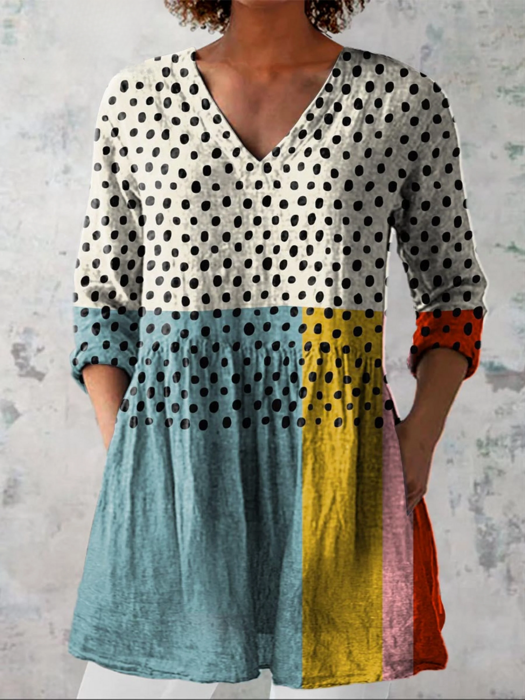 Nola | Long Blouse with a Striking Pattern