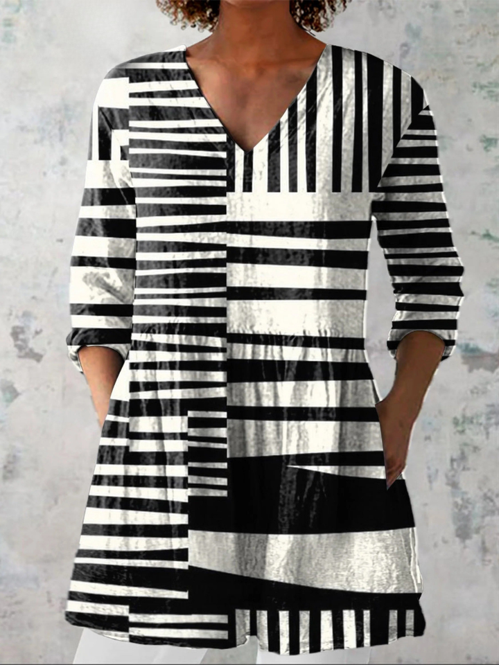 Quinn | Long Blouse with a Striking Pattern