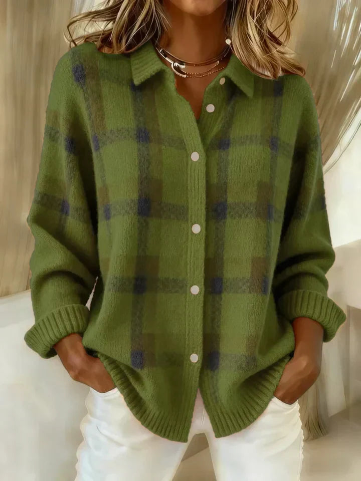 ANNA | PLAID BUTTON-UP TOP FOR WOMEN
