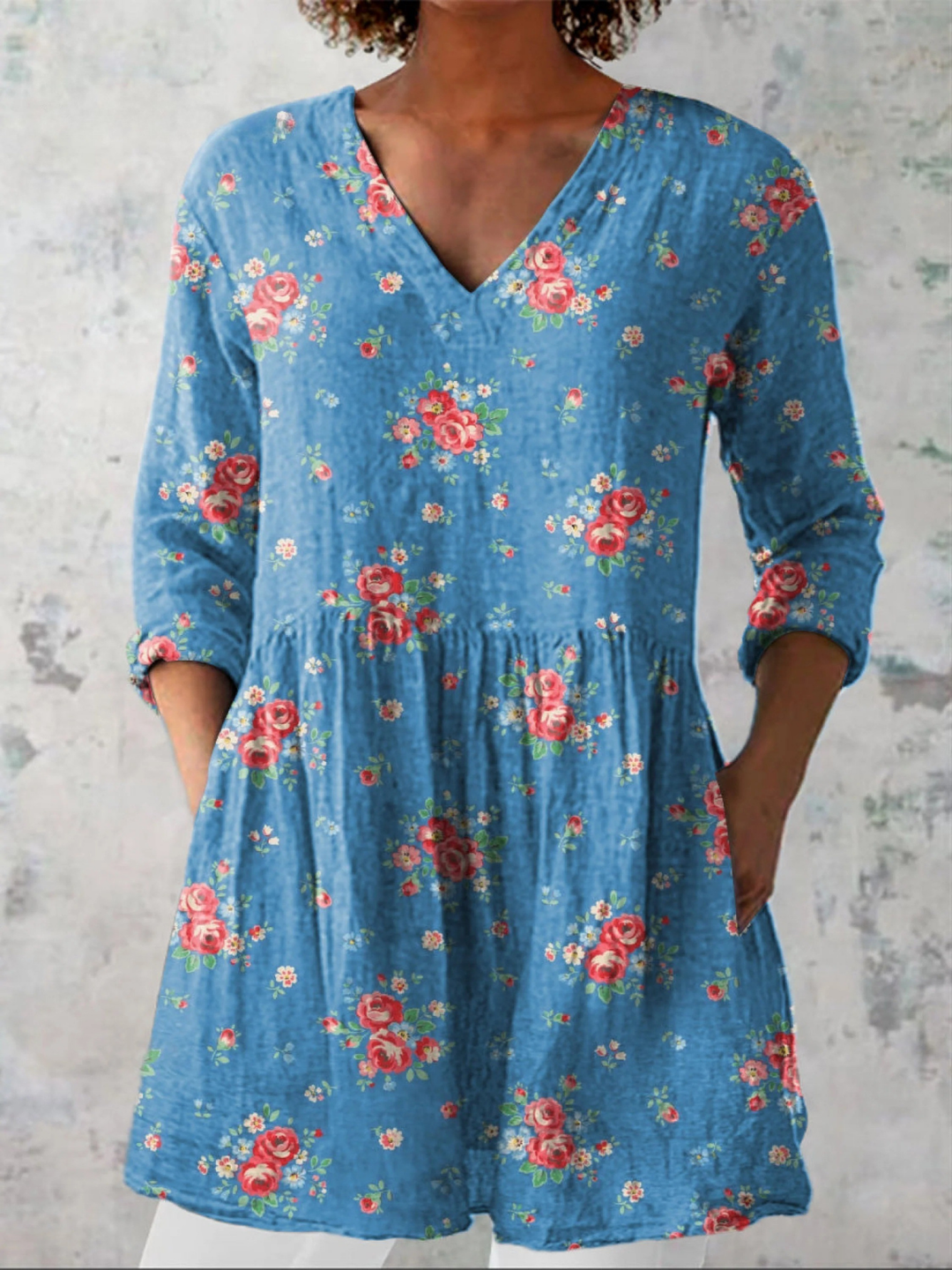Ayla | Long Blouse with Bold Pattern