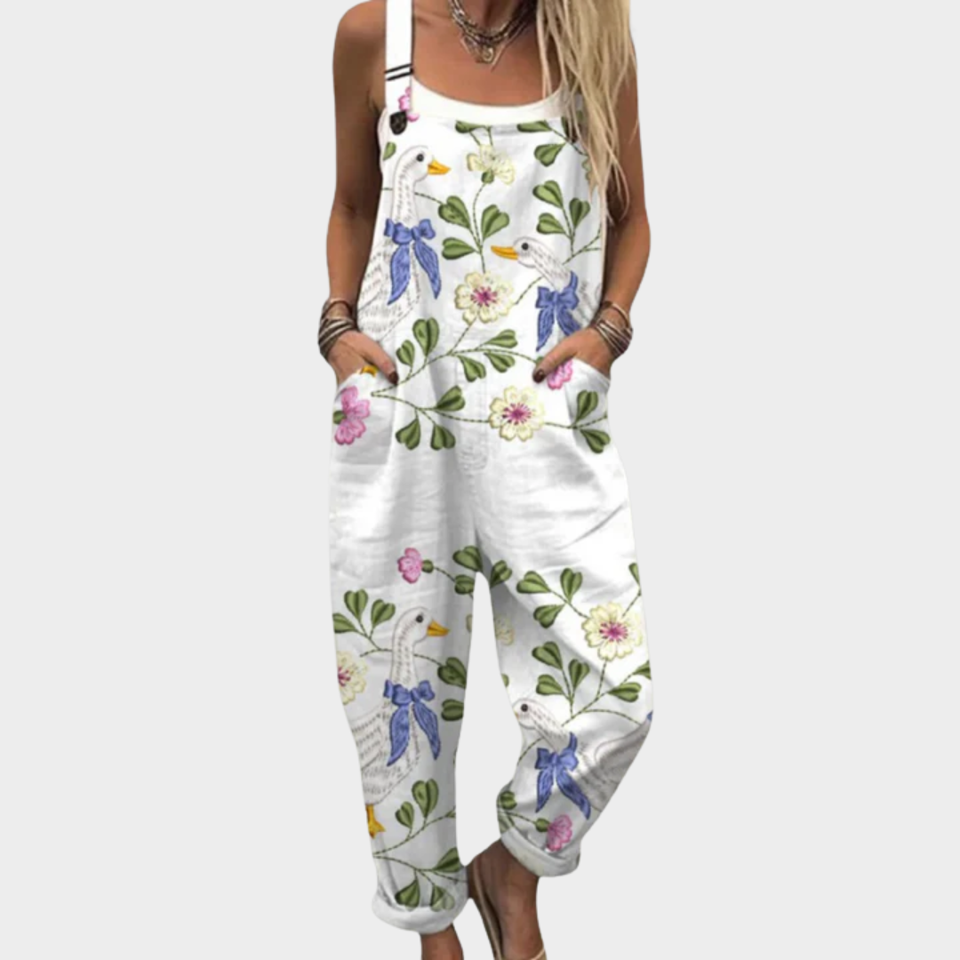 Cozy Printed Overalls