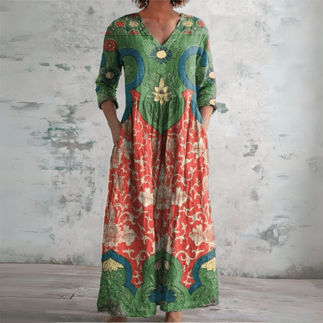 JUDITH™ | Vintage Floral Maxi Dress