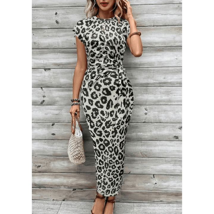 FELICIATI™ – Chic Bodycon Dress with Crew Neck Flutter Sleeves