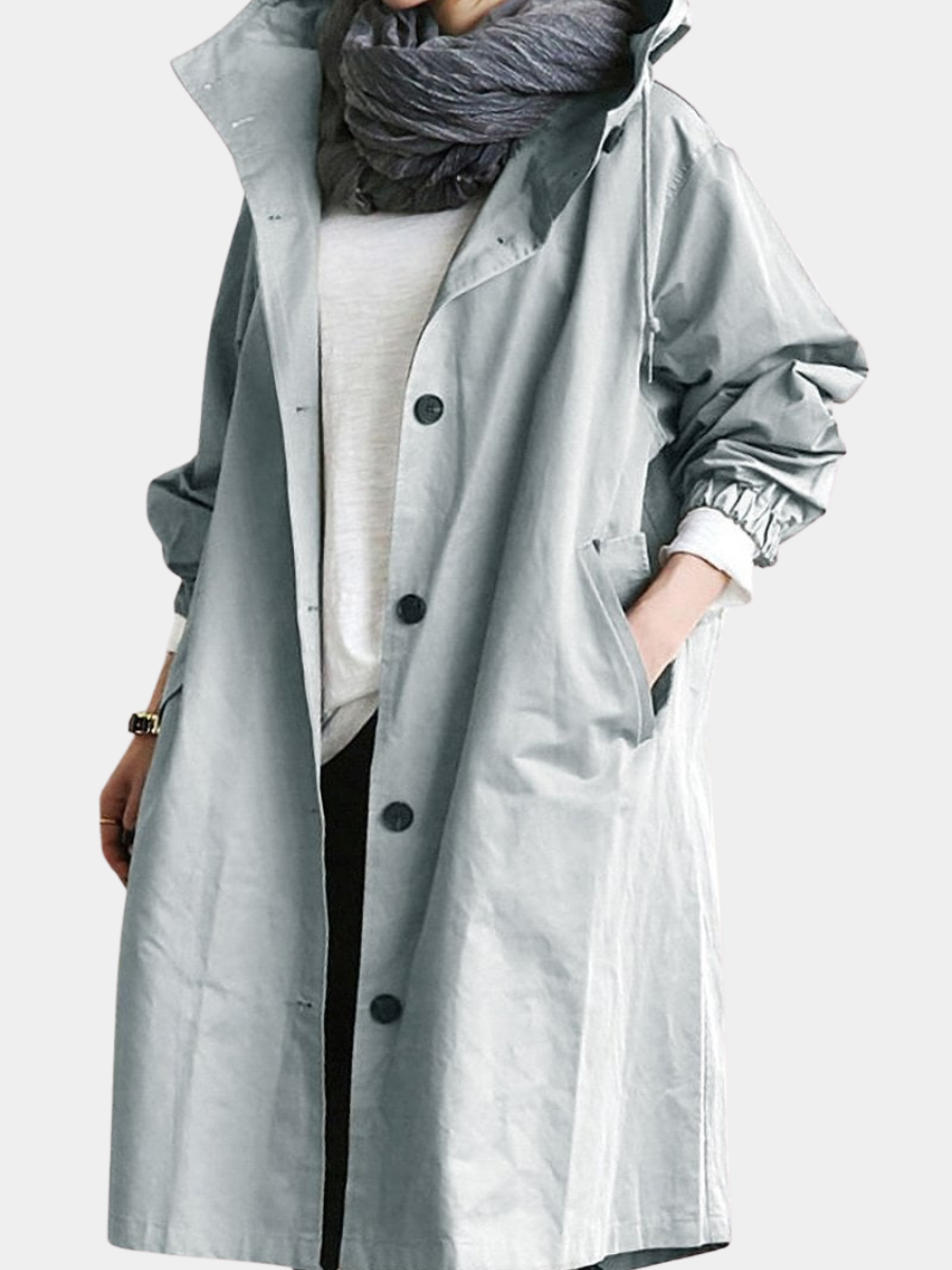 EVELYN | WATERPROOF HOODED TRENCH COAT FOR WOMEN