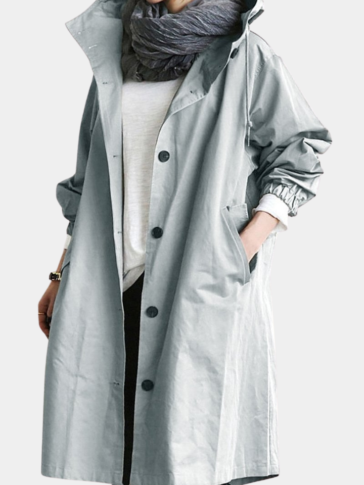 EVELYN | WATERPROOF HOODED TRENCH COAT FOR WOMEN