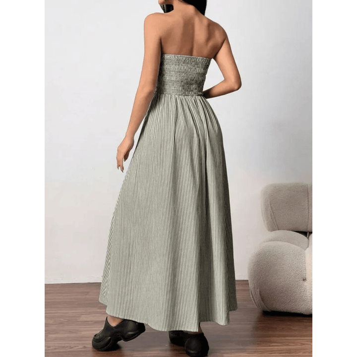 TRELLY™ – Classic Striped Summer Tube Maxi Dress