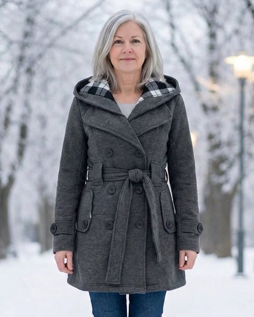 Sheila | Plaid Collar Wool Coat