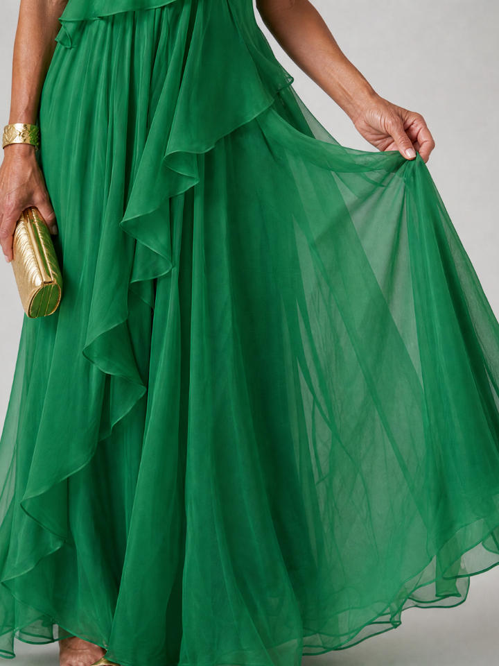 ELIANA | ONE-SHOULDER CHIFFON MAXI DRESS FOR WOMEN