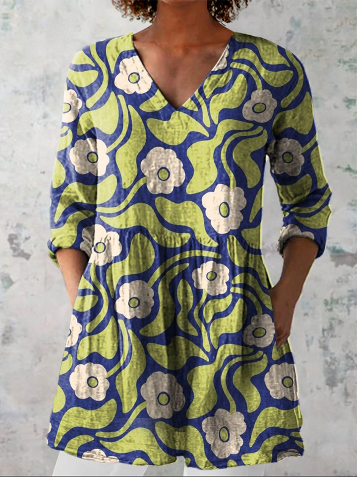 Talia | Long Blouse with a Striking Pattern