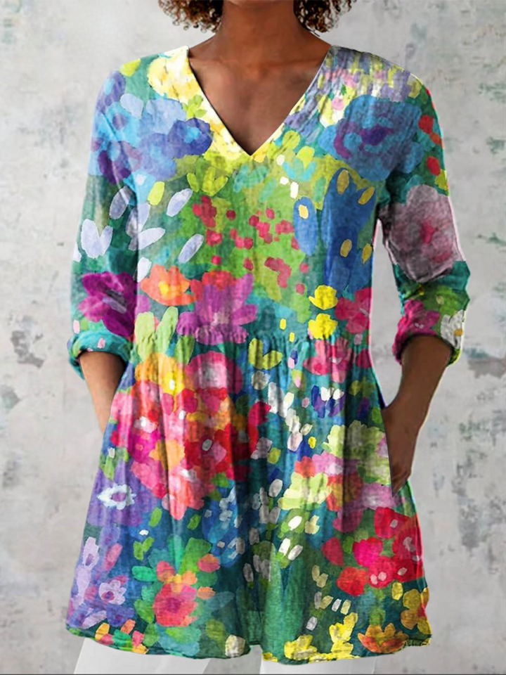 Eden | Long Blouse with a Striking Pattern