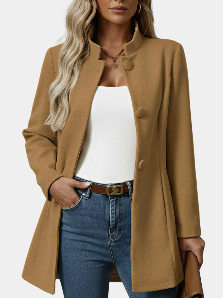 ELEANOR | BUTTON FRONT A-LINE COAT FOR WOMEN