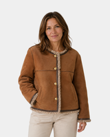 SELINE | SUEDE-LOOK CROPPED JACKET FOR WOMEN