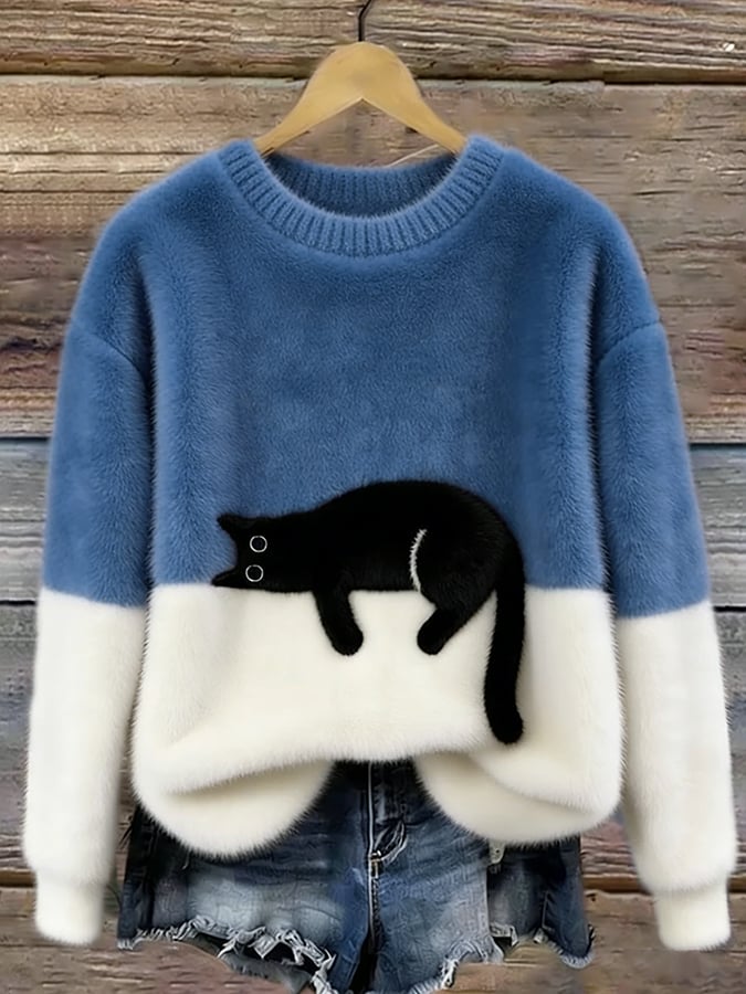 BRIDGET | CAT GRAPHIC SWEATERS FOR WOMEN