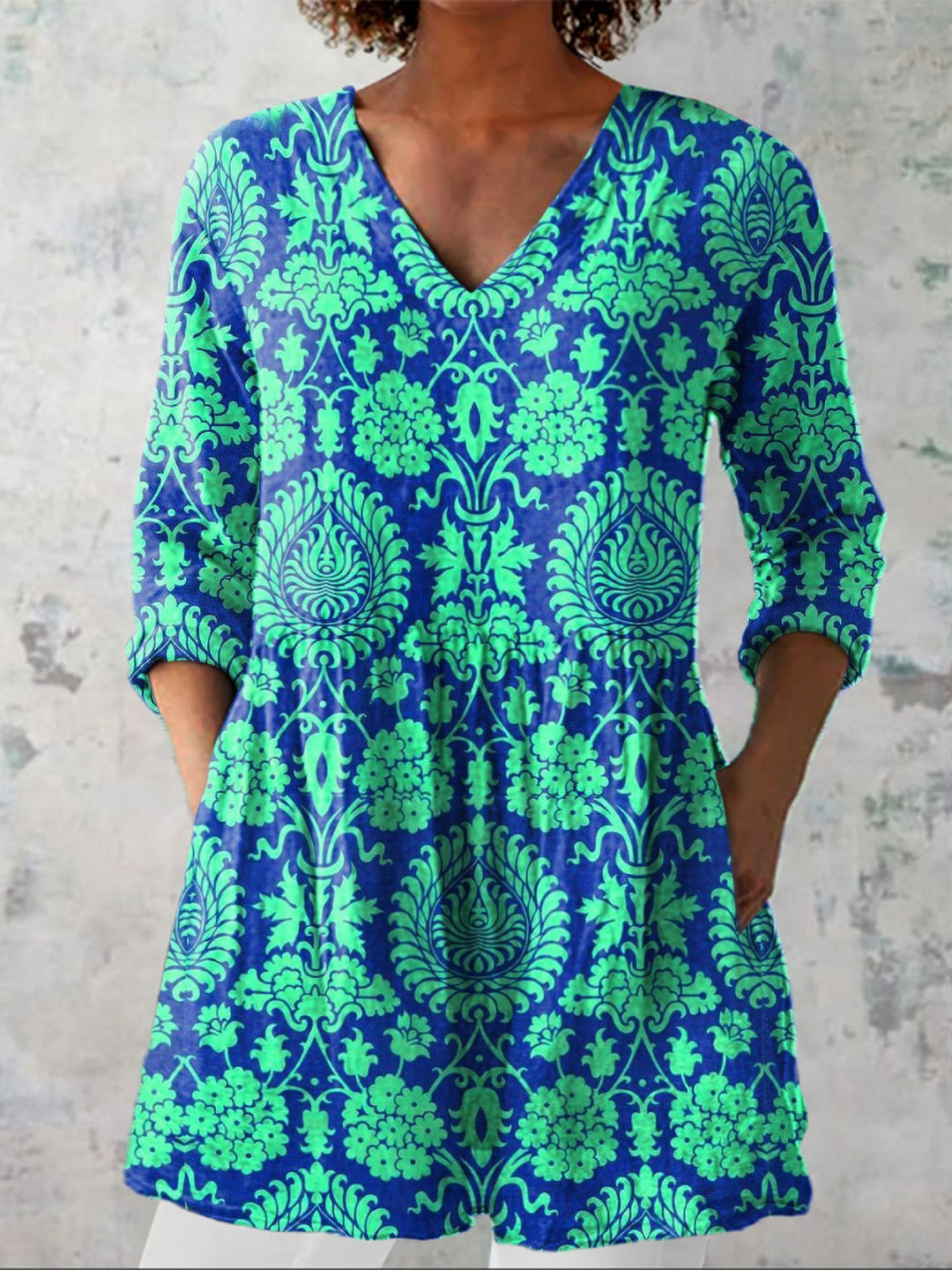 Romy | Long Blouse with Striking Pattern