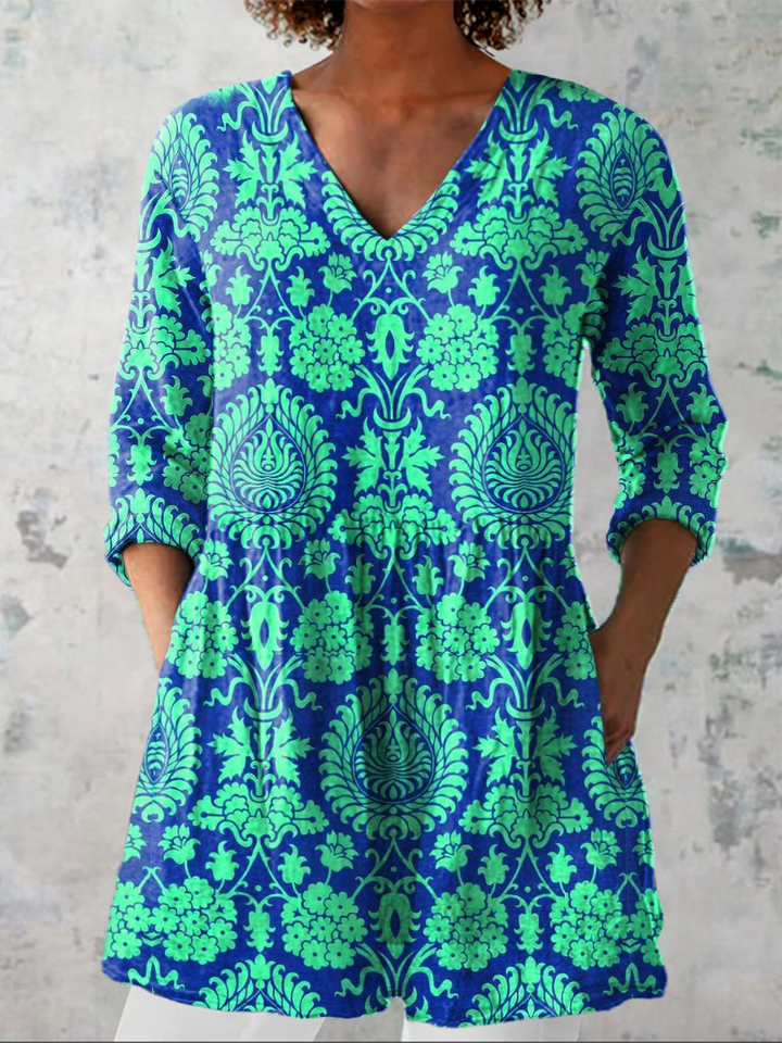 Romy | Long Blouse with Striking Pattern