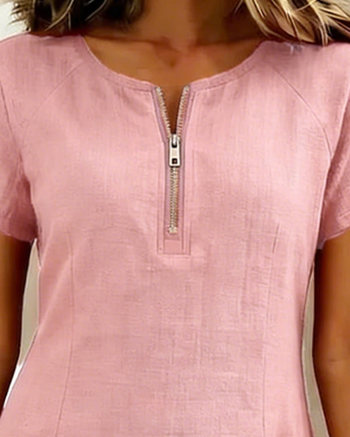 Lia | Cotton Dress with Zip Pocket