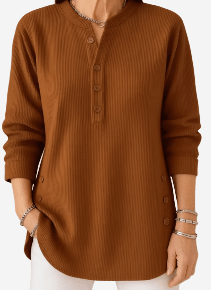 Harperly – Long Sleeve Solid Knit Sweater